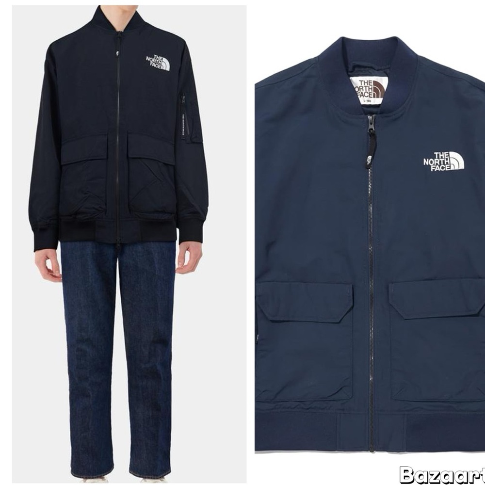 THE NORTH FACE SS23 Logo Neilton Bomber Jacket NAVY ( LARGE )